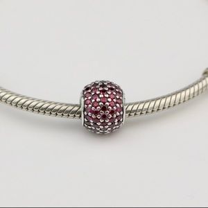 PANDORA Red CZ Pave' Ball Charm